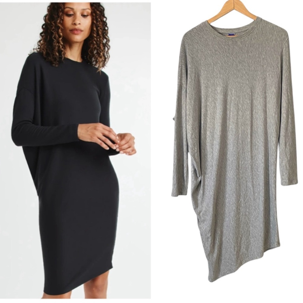 Kit and Ace Wave Long Sleeve Dress Elegant grey Women's Dress asymmetrical 12